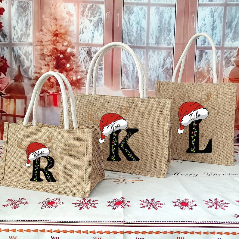 Personalized Christmas Monogram Gift Bag
