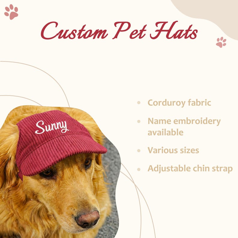 Personalized Embroidered Dog Ear Hole Cap