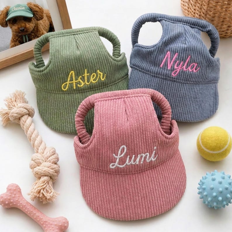 Personalized Embroidered Dog Ear Hole Cap