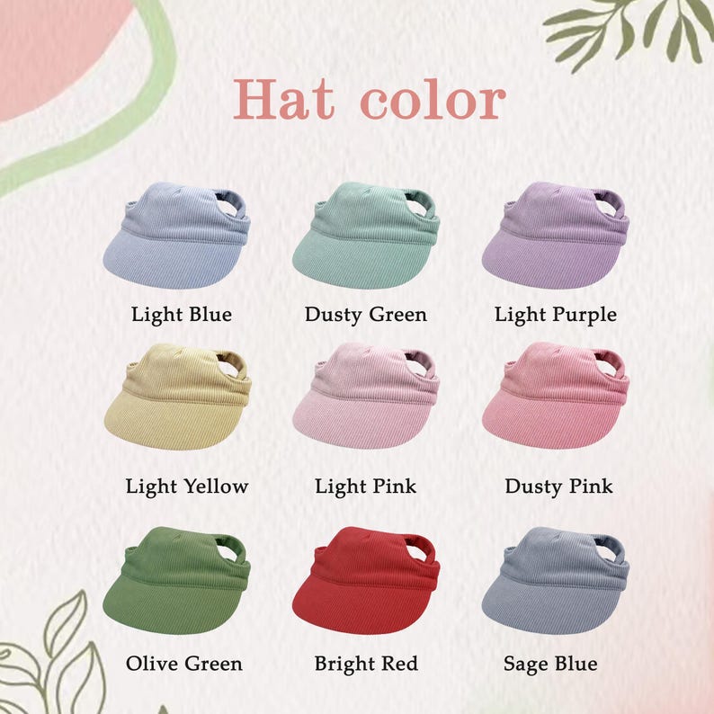 Personalized Embroidered Dog Ear Hole Cap