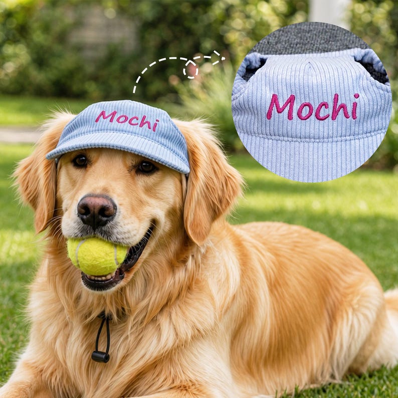Personalized Embroidered Dog Ear Hole Cap