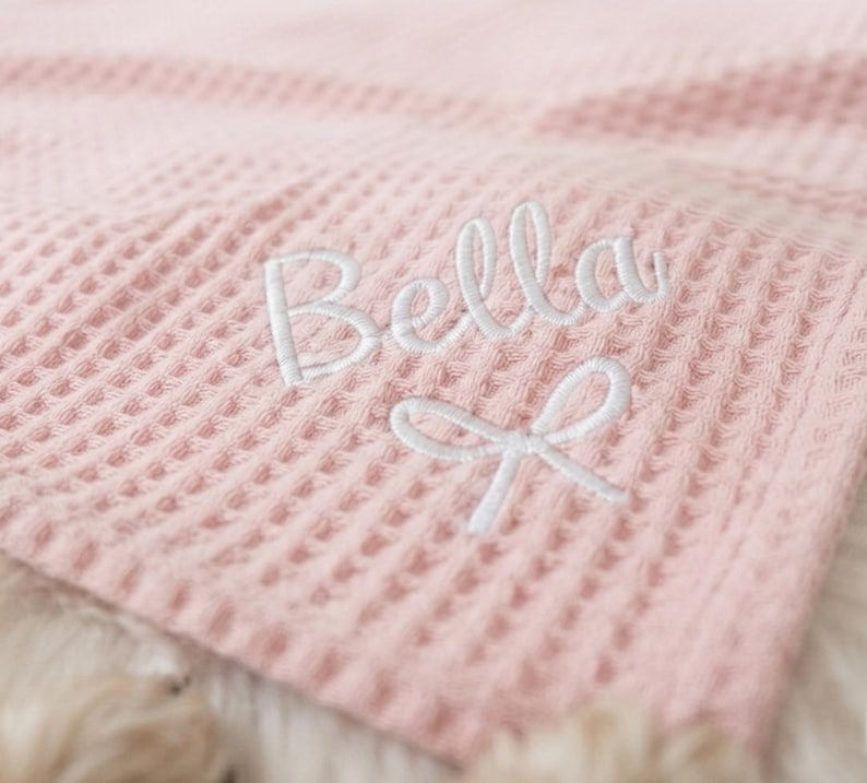 Personalized Embroidered Waffle Pet Blanket
