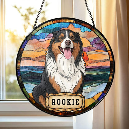 Personalized Floral Pet Portrait Suncatcher