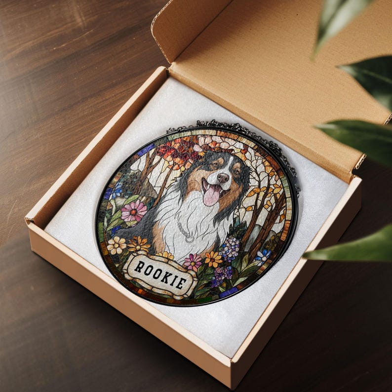 Personalized Floral Pet Portrait Suncatcher