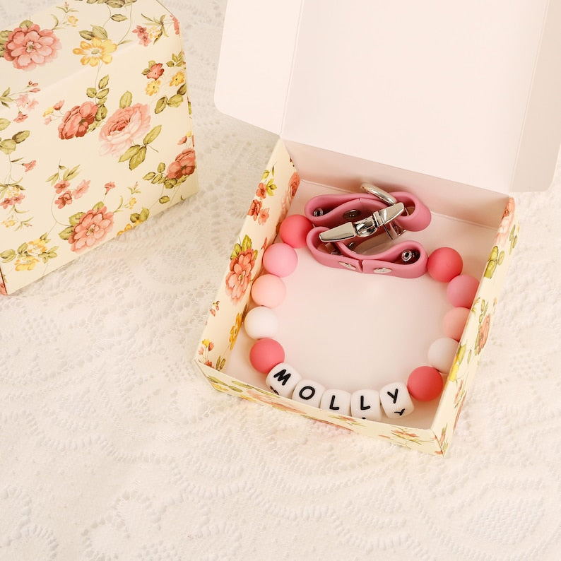 Personalized Gradient Bead Pet Collar