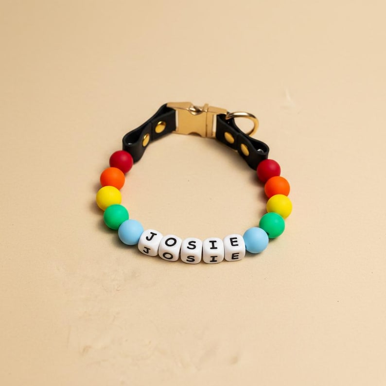 Personalized Gradient Bead Pet Collar