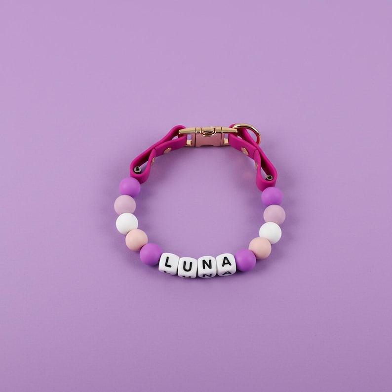 Personalized Gradient Bead Pet Collar