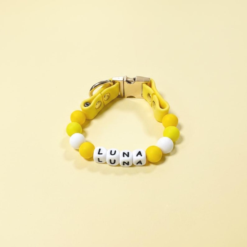Personalized Gradient Bead Pet Collar