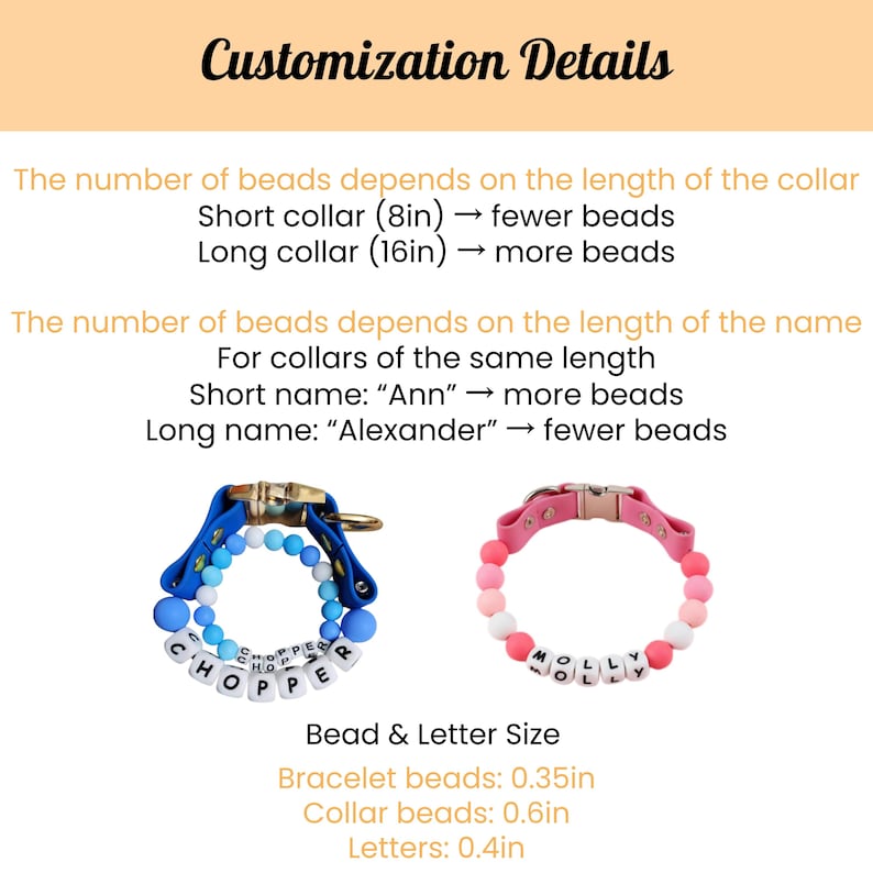 Personalized Gradient Bead Pet Collar
