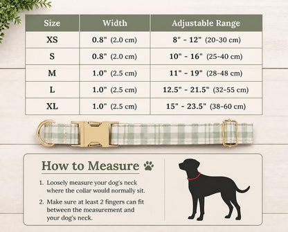 Personalized Gingham Name Dog Collar