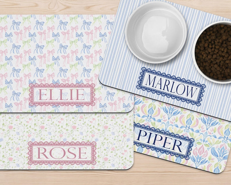 Personalized Grandmillennial Pet Food Mat