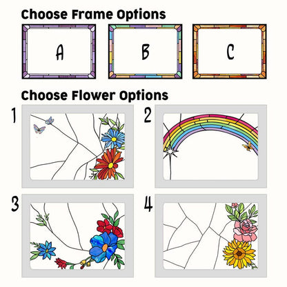 Personalized Multi-Pet Floral Window Hanging