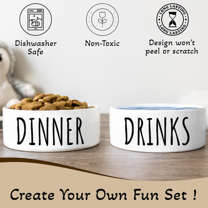 Personalized Name Ceramic Pet Bowl