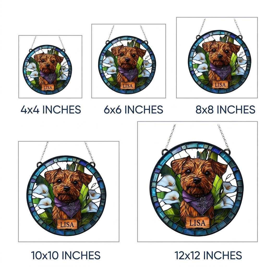Personalized Pet Floral Portrait Suncatcher