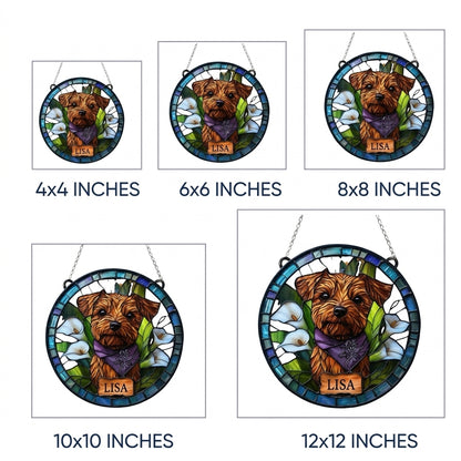 Personalized Pet Floral Portrait Suncatcher