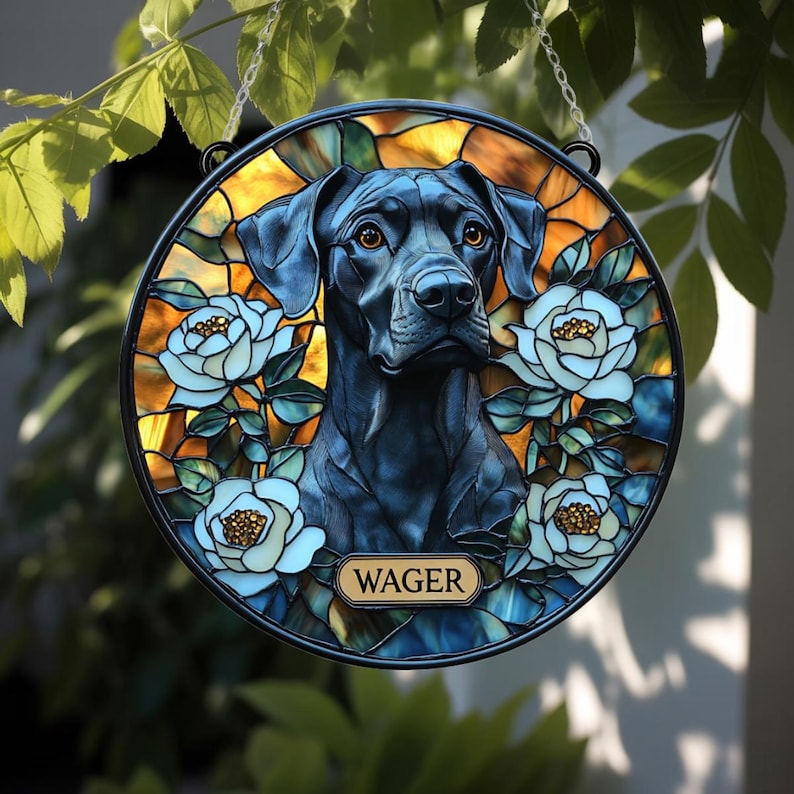 Personalized Pet Floral Portrait Suncatcher