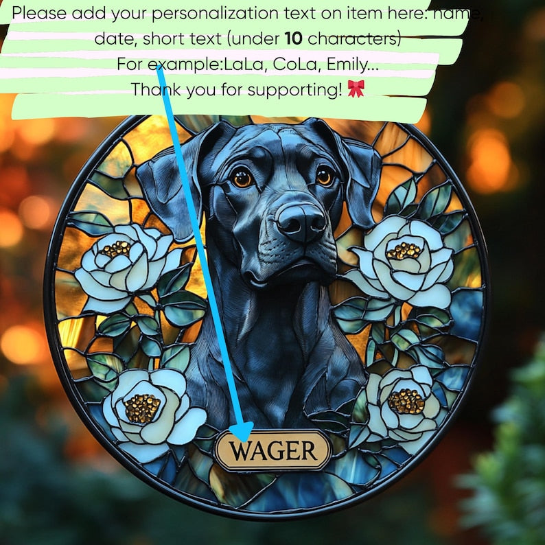 Personalized Pet Floral Portrait Suncatcher