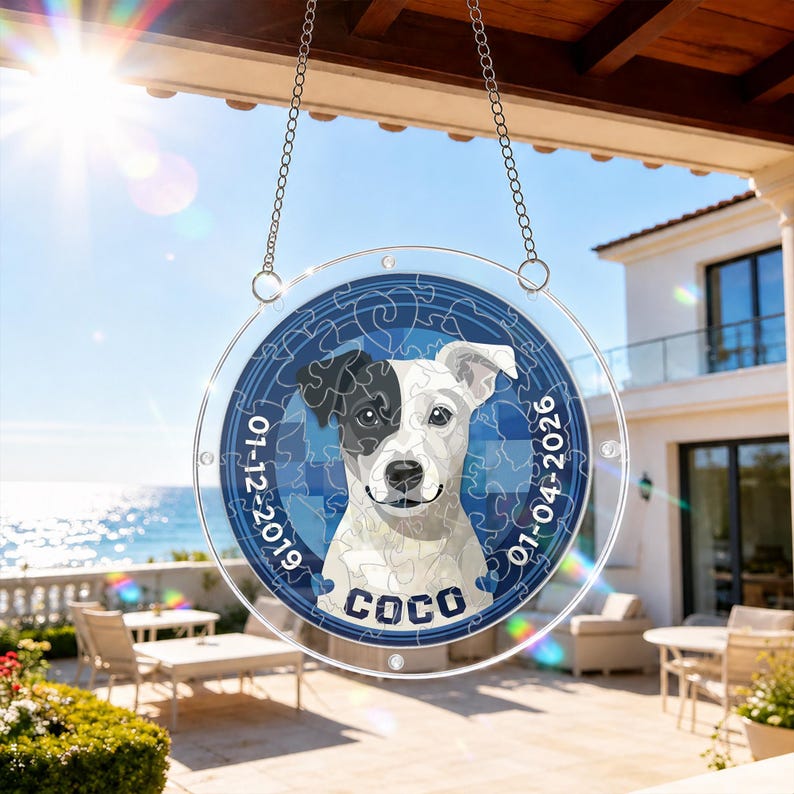 Personalized Pet Memorial Puzzle Suncatcher