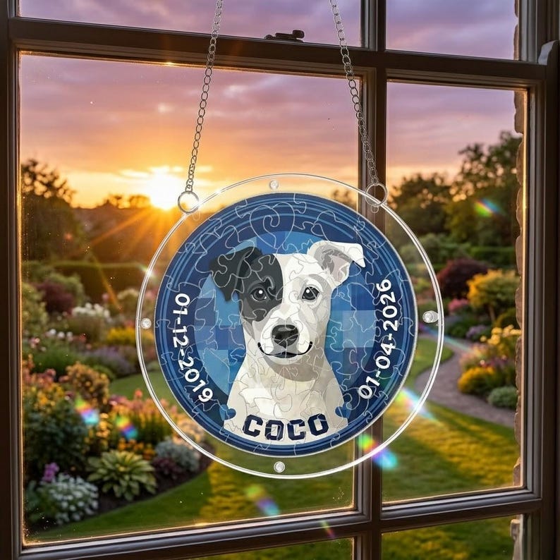 Personalized Pet Memorial Puzzle Suncatcher
