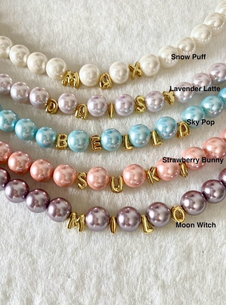 Personalized Pearl Name Pet Necklace