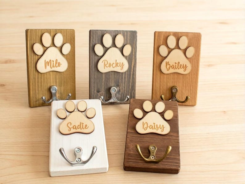 Personalized Paw Print Leash Hook