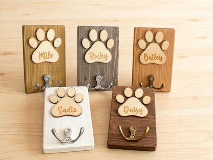 Personalized Paw Print Leash Hook