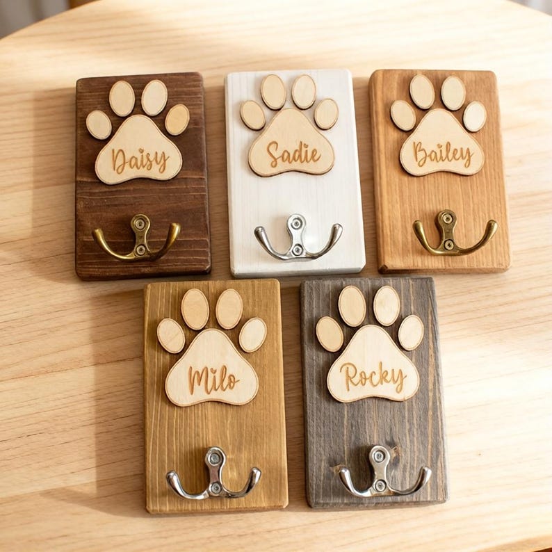 Personalized Paw Print Leash Hook