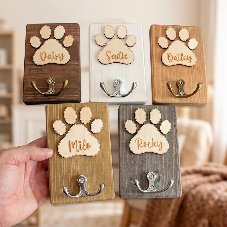 Personalized Paw Print Leash Hook