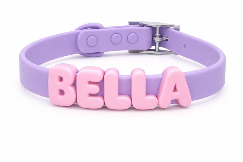 Personalized Pastel Raised Name Collar