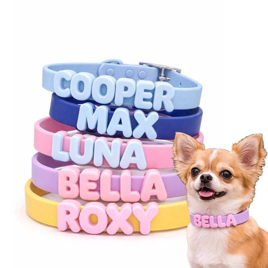 Personalized Pastel Raised Name Collar