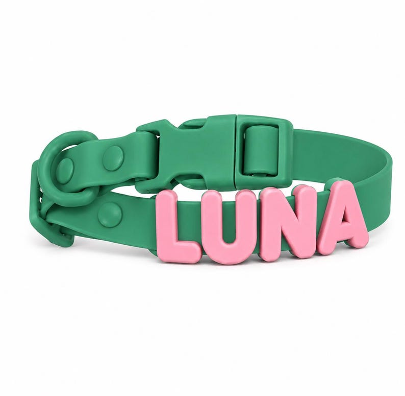 Personalized Pastel Raised Name Collar