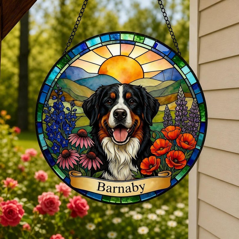 Personalized Pet Sunset Portrait Suncatcher