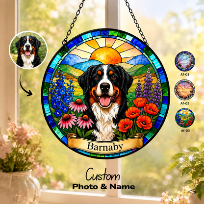 Personalized Pet Sunset Portrait Suncatcher