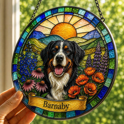 Personalized Pet Sunset Portrait Suncatcher