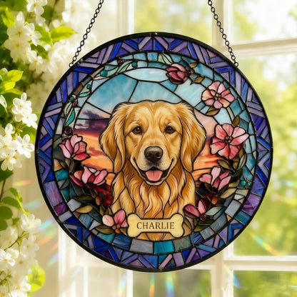 Personalized Pet Sunset Portrait Suncatcher