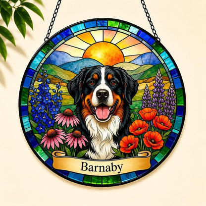 Personalized Pet Sunset Portrait Suncatcher