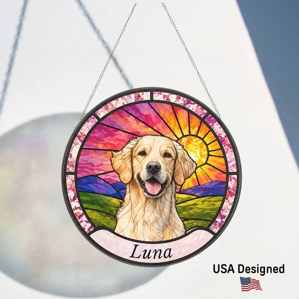 Personalized Pet Sunset Suncatcher
