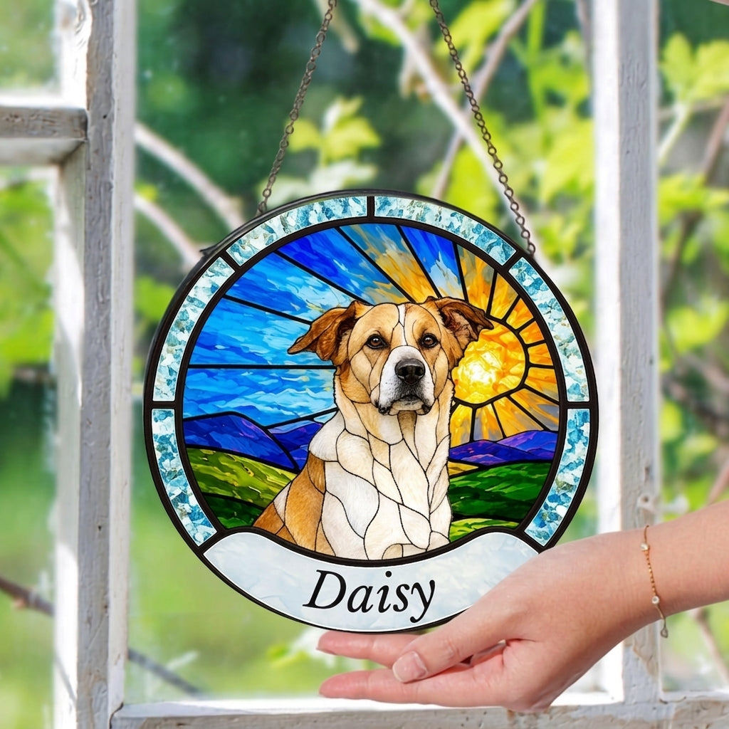 Personalized Pet Sunset Suncatcher