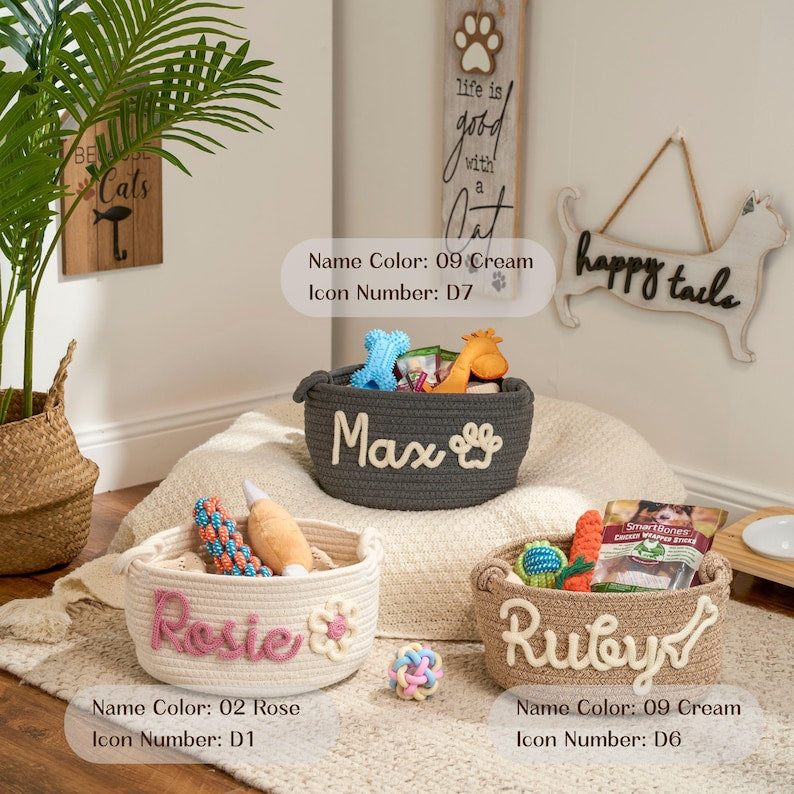 Personalized Pet Toy Storage Basket