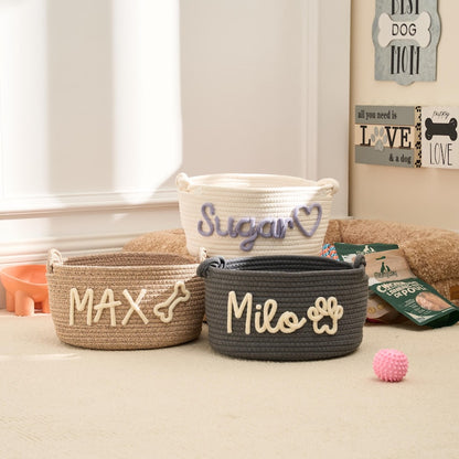 Personalized Pet Toy Storage Basket