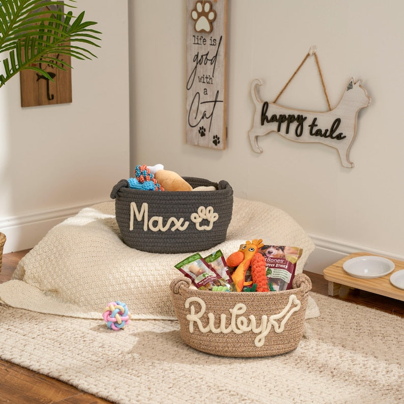 Personalized Pet Toy Storage Basket