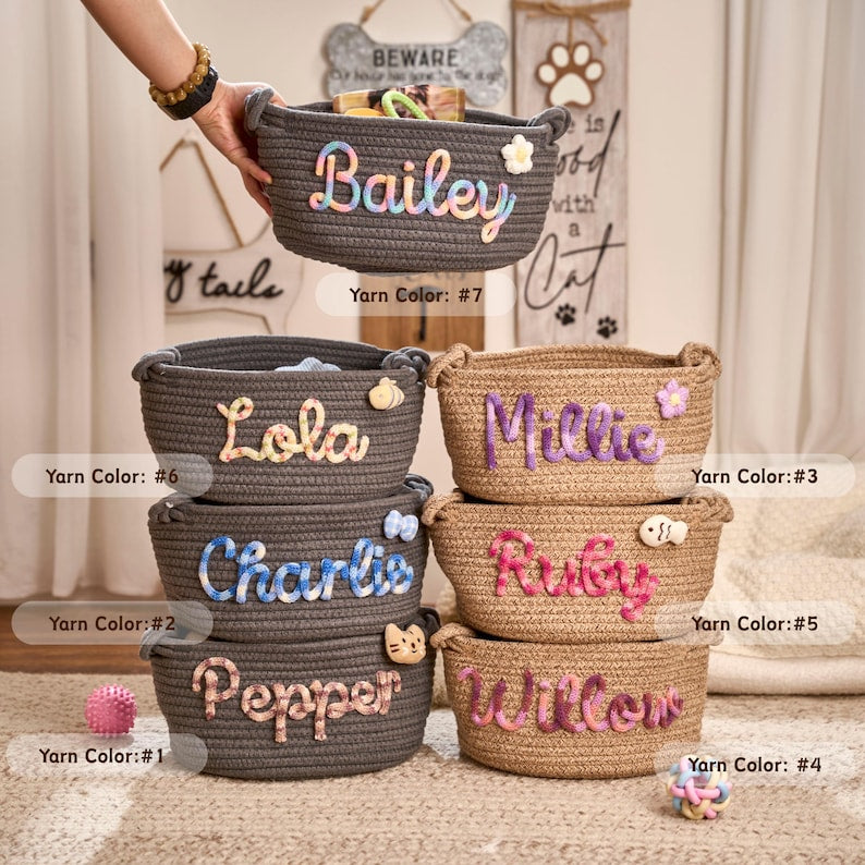 Personalized Pet Toy Storage Basket