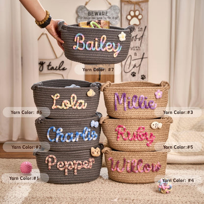 Personalized Pet Toy Storage Basket