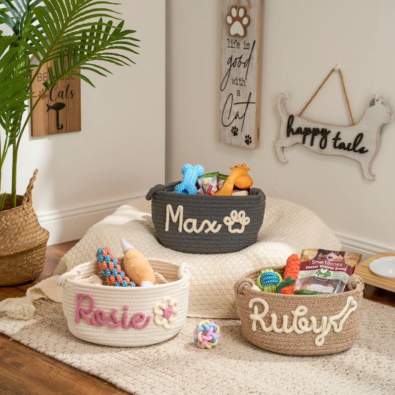 Personalized Pet Toy Storage Basket