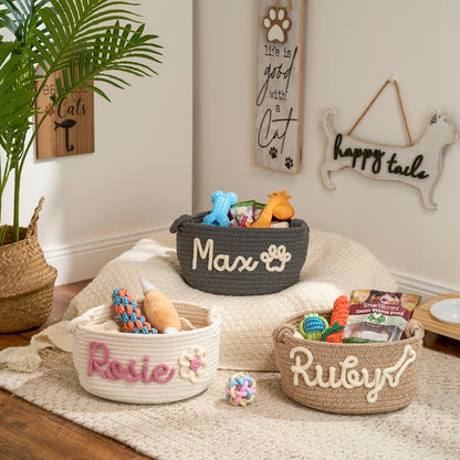 Personalized Pet Toy Storage Basket