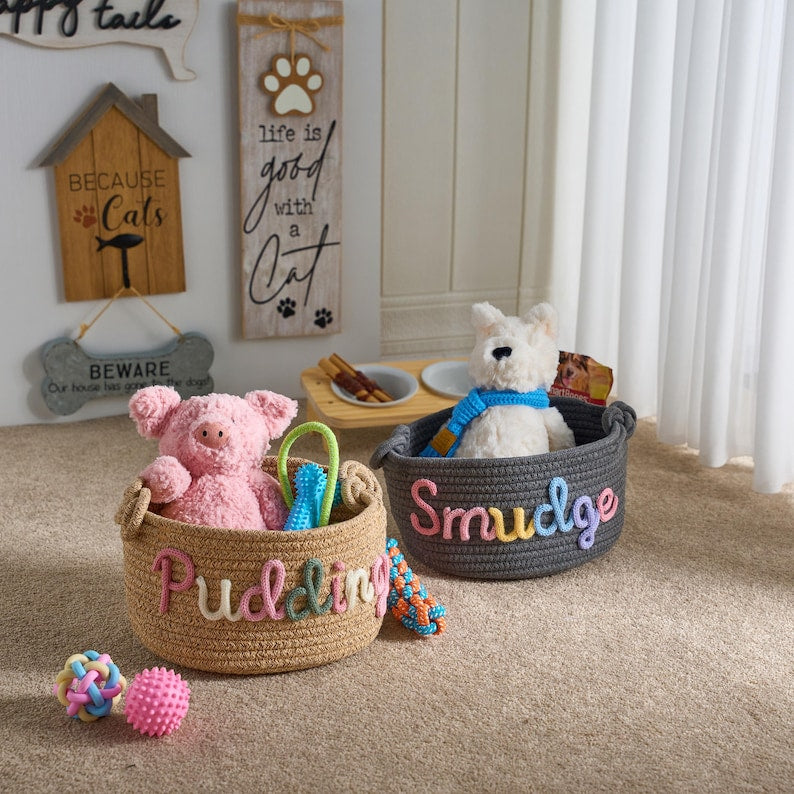 Personalized Pet Toy Storage Basket