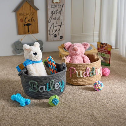 Personalized Pet Toy Storage Basket