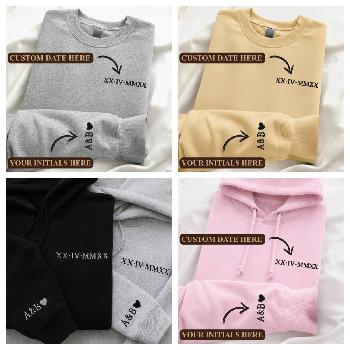Personalized Roman Numeral Date Hoodie