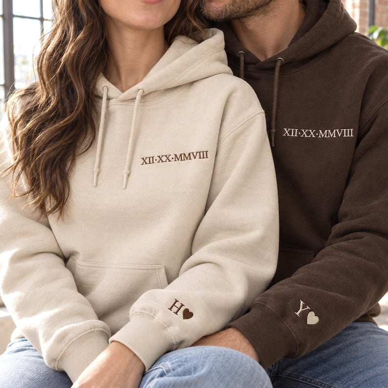 Personalized Roman Numeral Date Hoodie