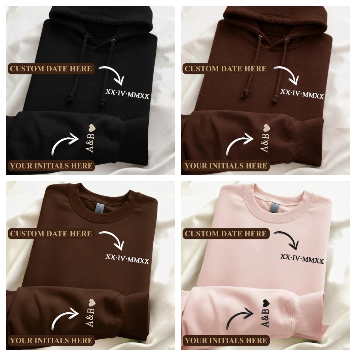 Personalized Roman Numeral Date Hoodie
